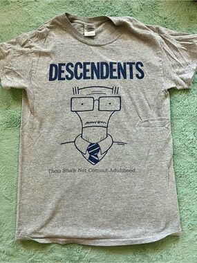 Descendents "Thou Shalt Not Commit Adulthood" Graphic Tee in Heather Gray